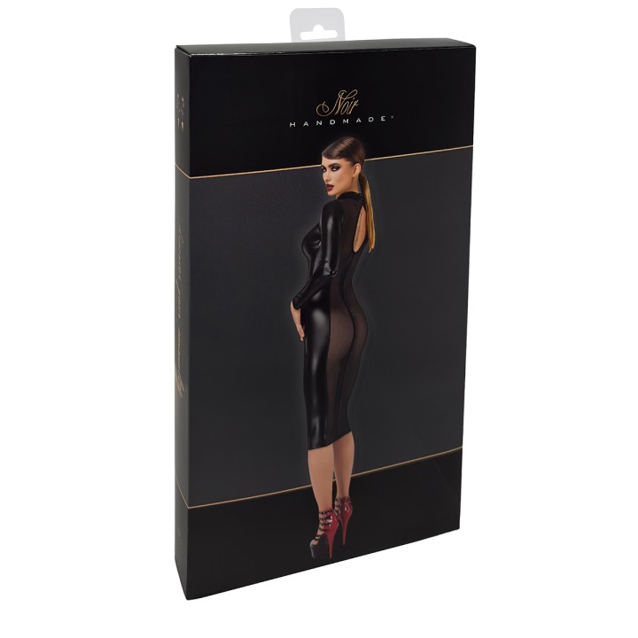 Robe fuseau Crystal F371 - Noir Handmade